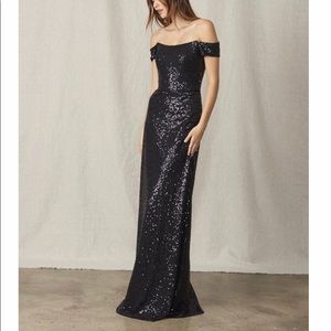 NYE - Amsale SIAN - Off the Shoulder Sequin Gown